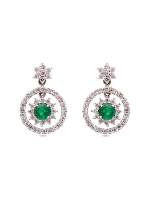 c.krishniah chetty 18k gold & diamond with gemstones drop earrings for women