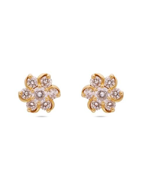 c.krishniah chetty 18k gold & diamond with gemstones stud earrings for women