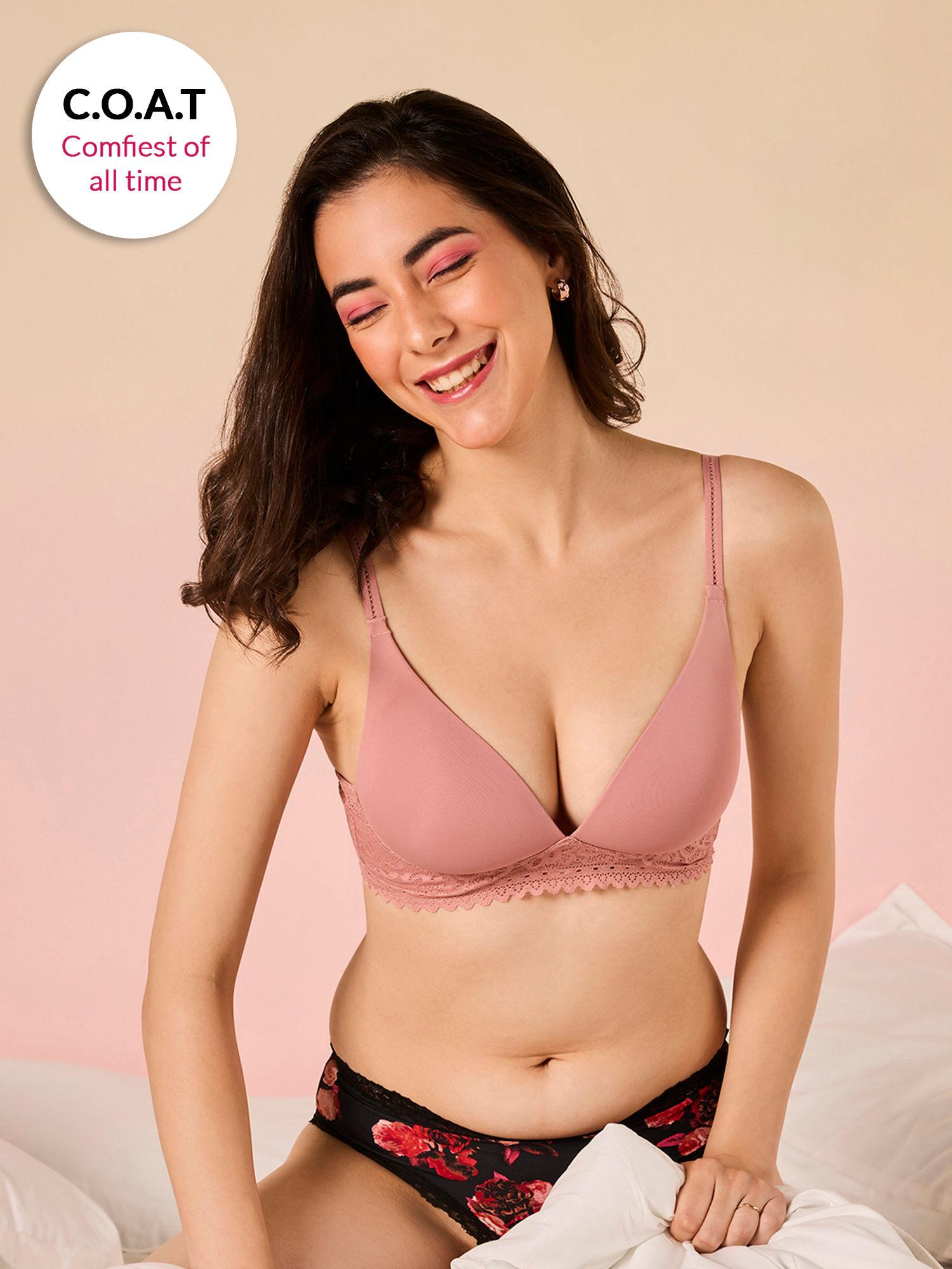 c.o.a.t padded non wired triangle bra - nude lmb1036