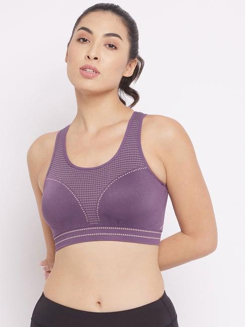 c9 airwear purple printed full coverage sports bra