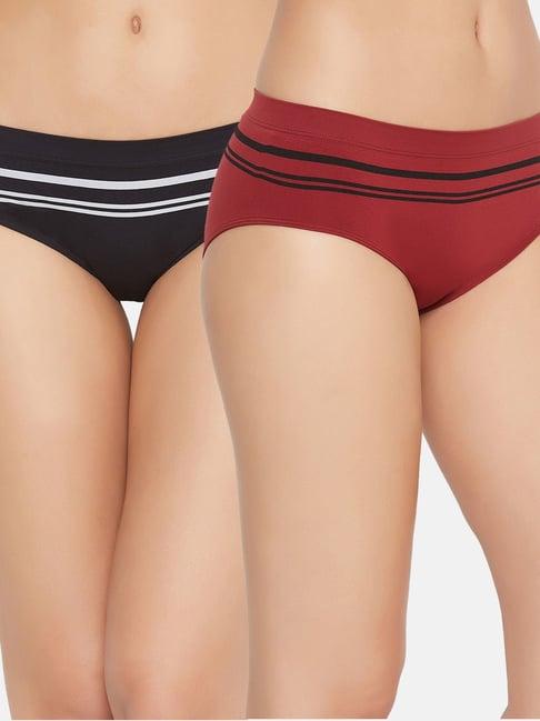 c9 airwear black & red striped bikini panty (pack of 2)