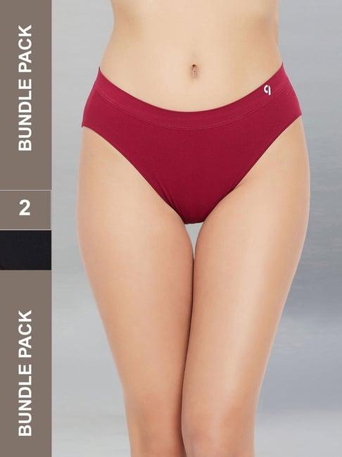 c9 airwear maroon & black hipster panty - pack of 2