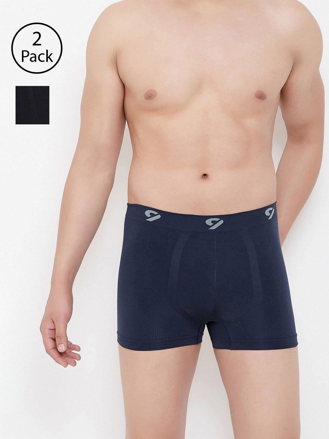 c9 airwear men pack of 2 solid seamless trunks p601navy_p602blk