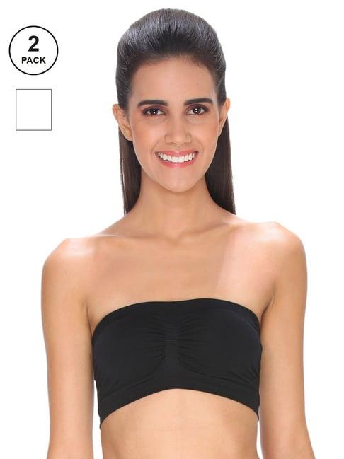 c9 airwear white & black full coverage bandeau bra - pack of 2