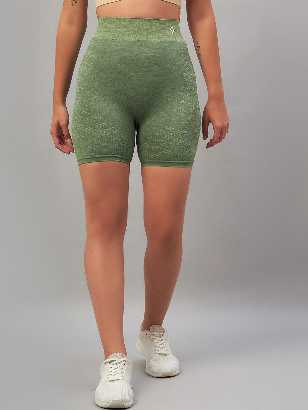 c9 airwear women green high-rise cycling sports shorts