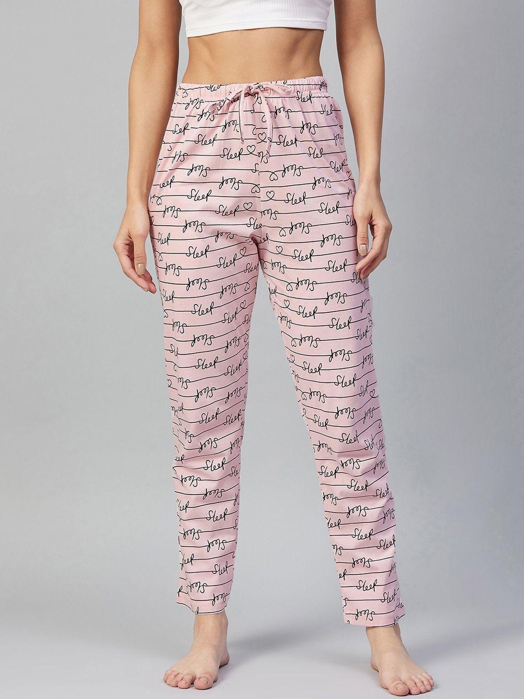 c9 airwear women pink printed pure cotton lounge pants