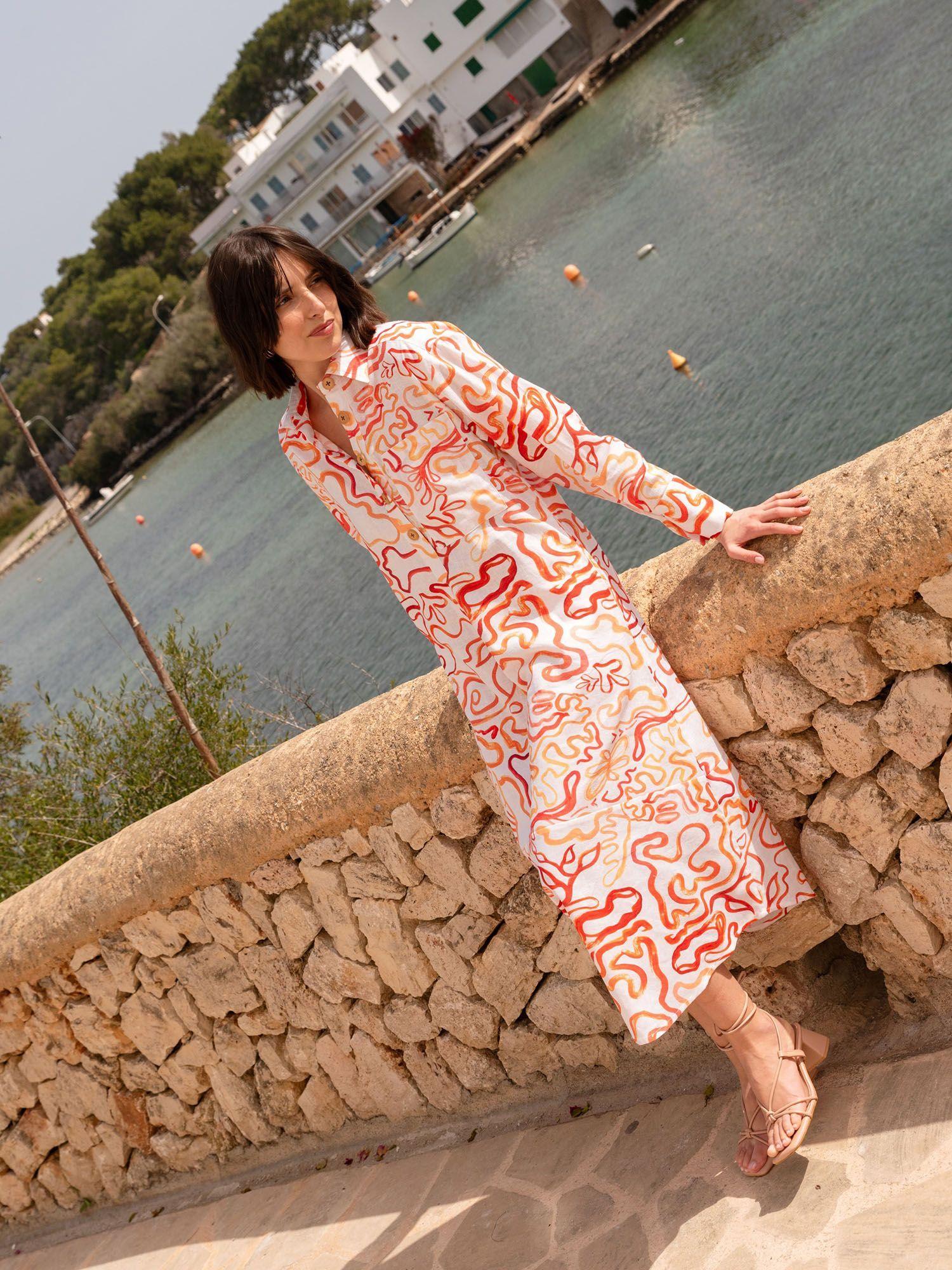 cabana kaftan dress in sunray