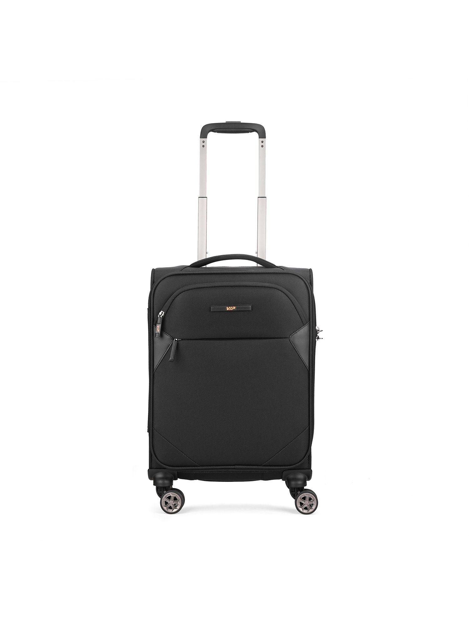 cabin trolley with 8 wheels on suitcase, 360 degree spin black luggage bag