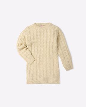 cable-knit crew-neck sweater