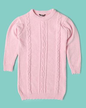 cable-knit crew-neck sweater