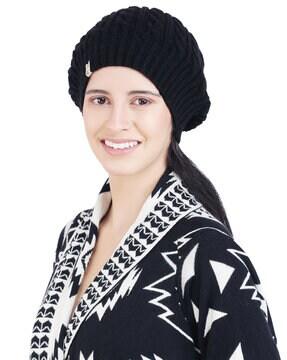 cable-knit beanie cap