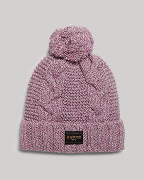 cable-knit beanie hat