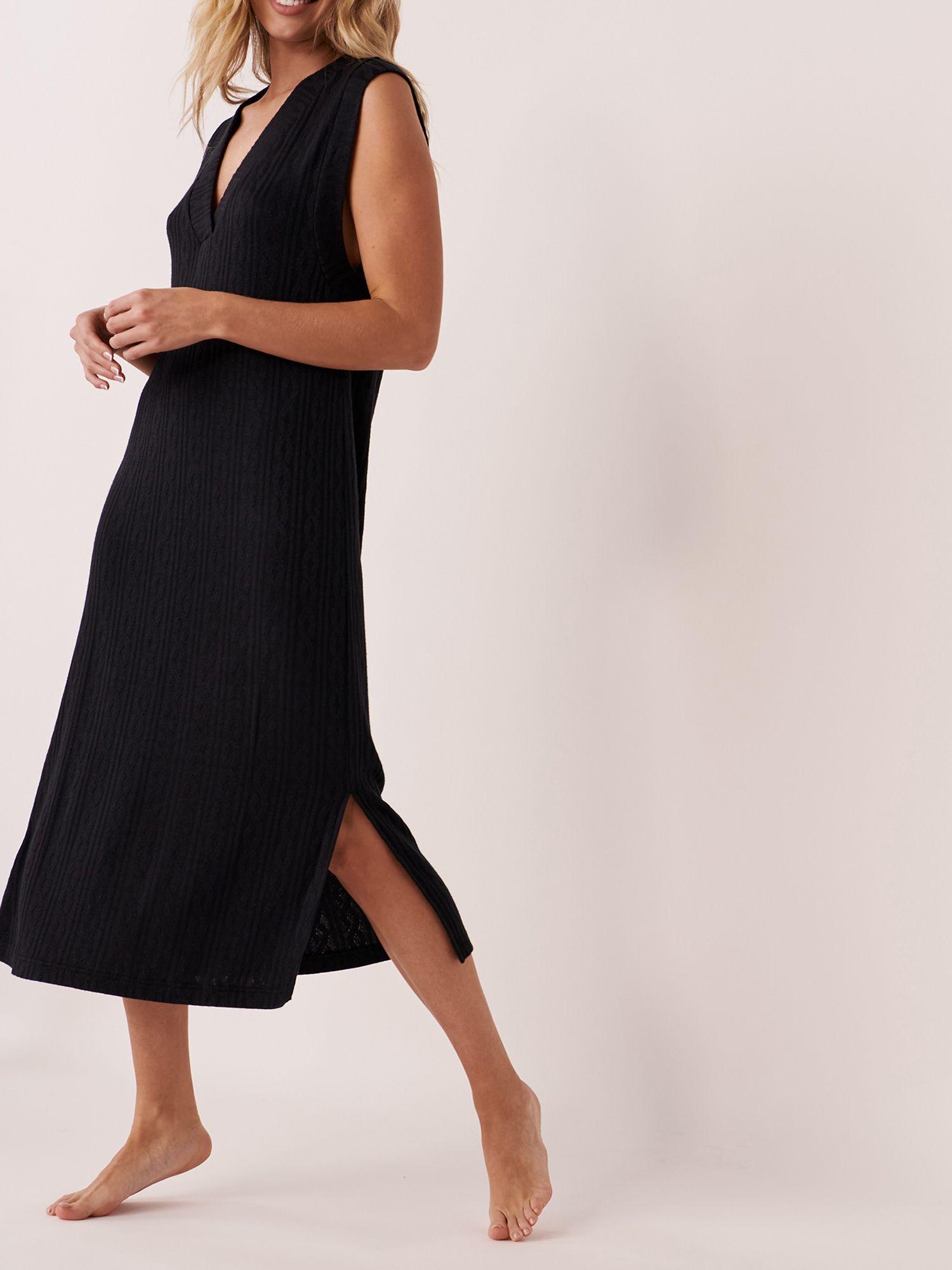 cable knit cap sleeve long dress