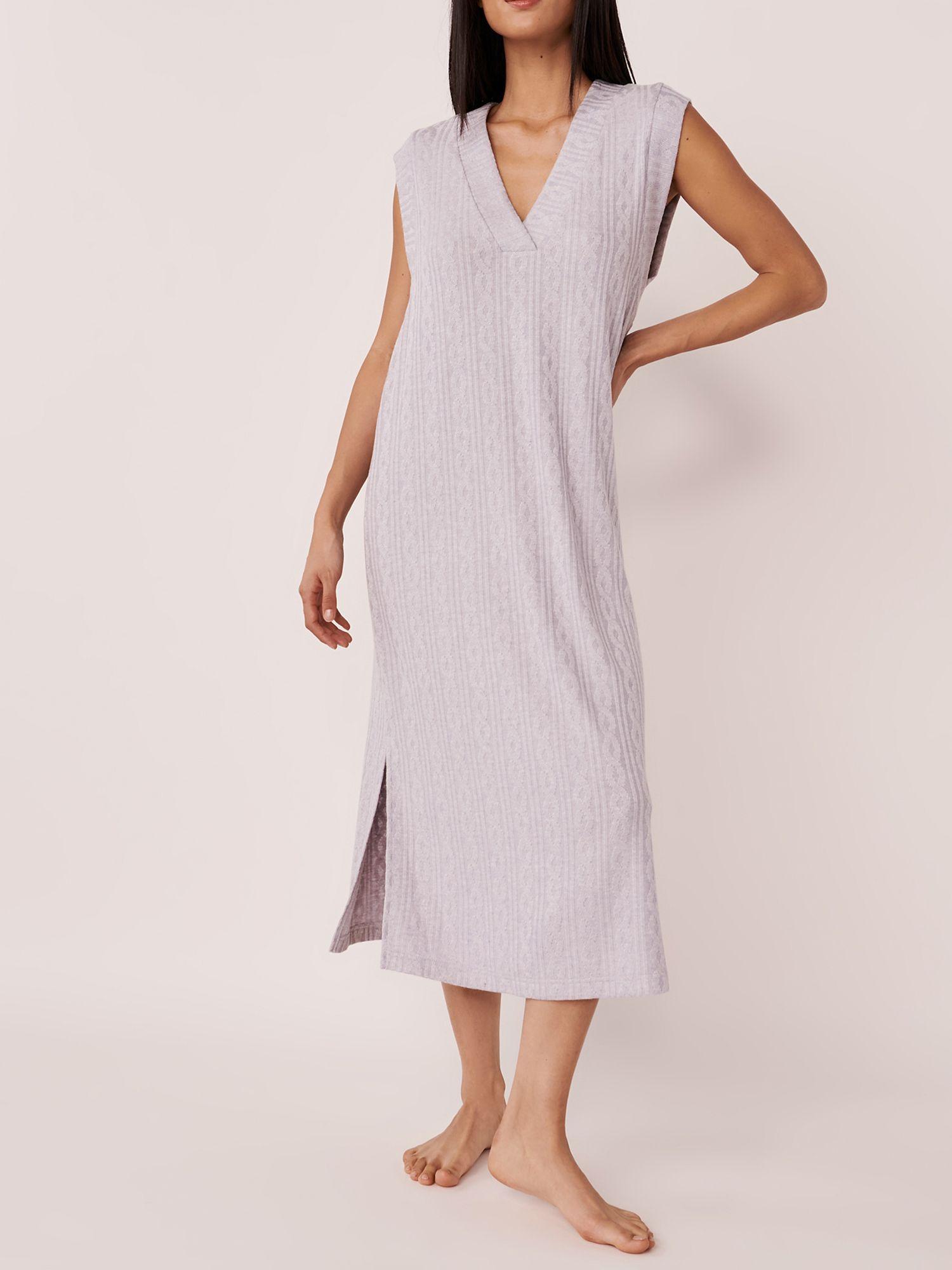 cable knit cap sleeve long dress