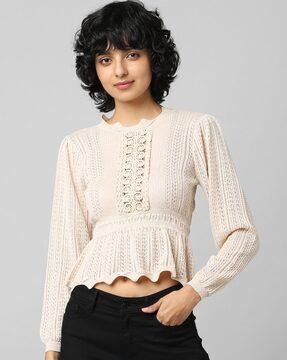 cable-knit cotton pullover