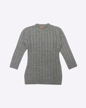 cable-knit high-neck sweater dress