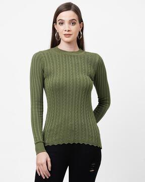 cable-knit relaxed fit pullover
