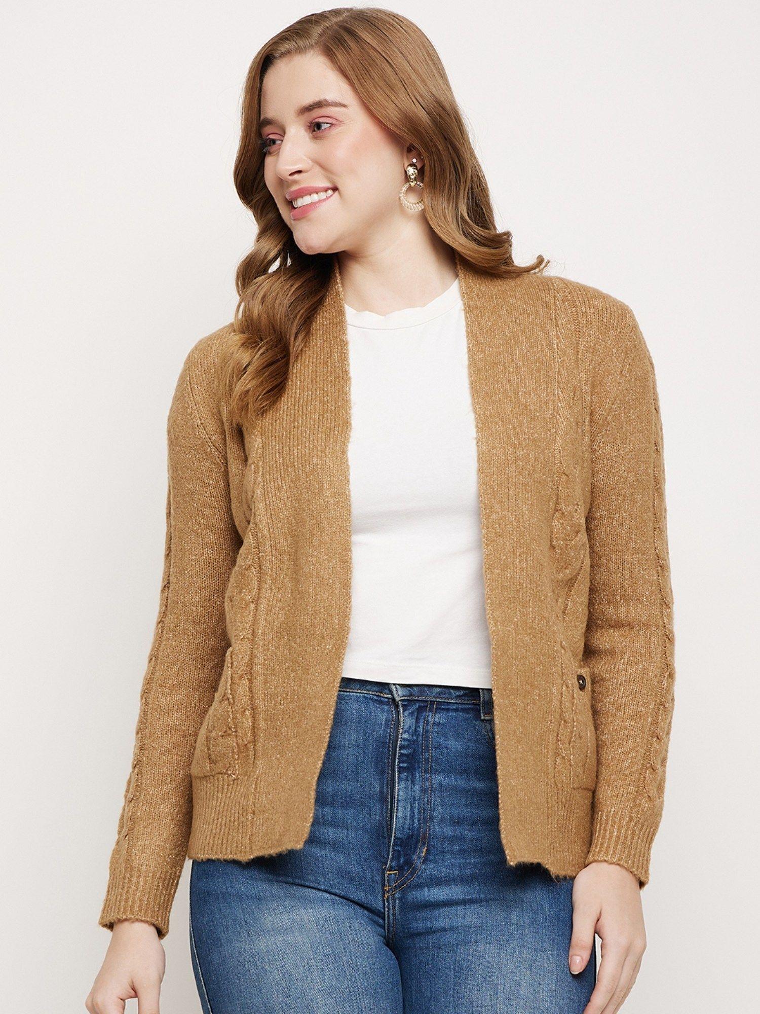 cable knit shrug for women