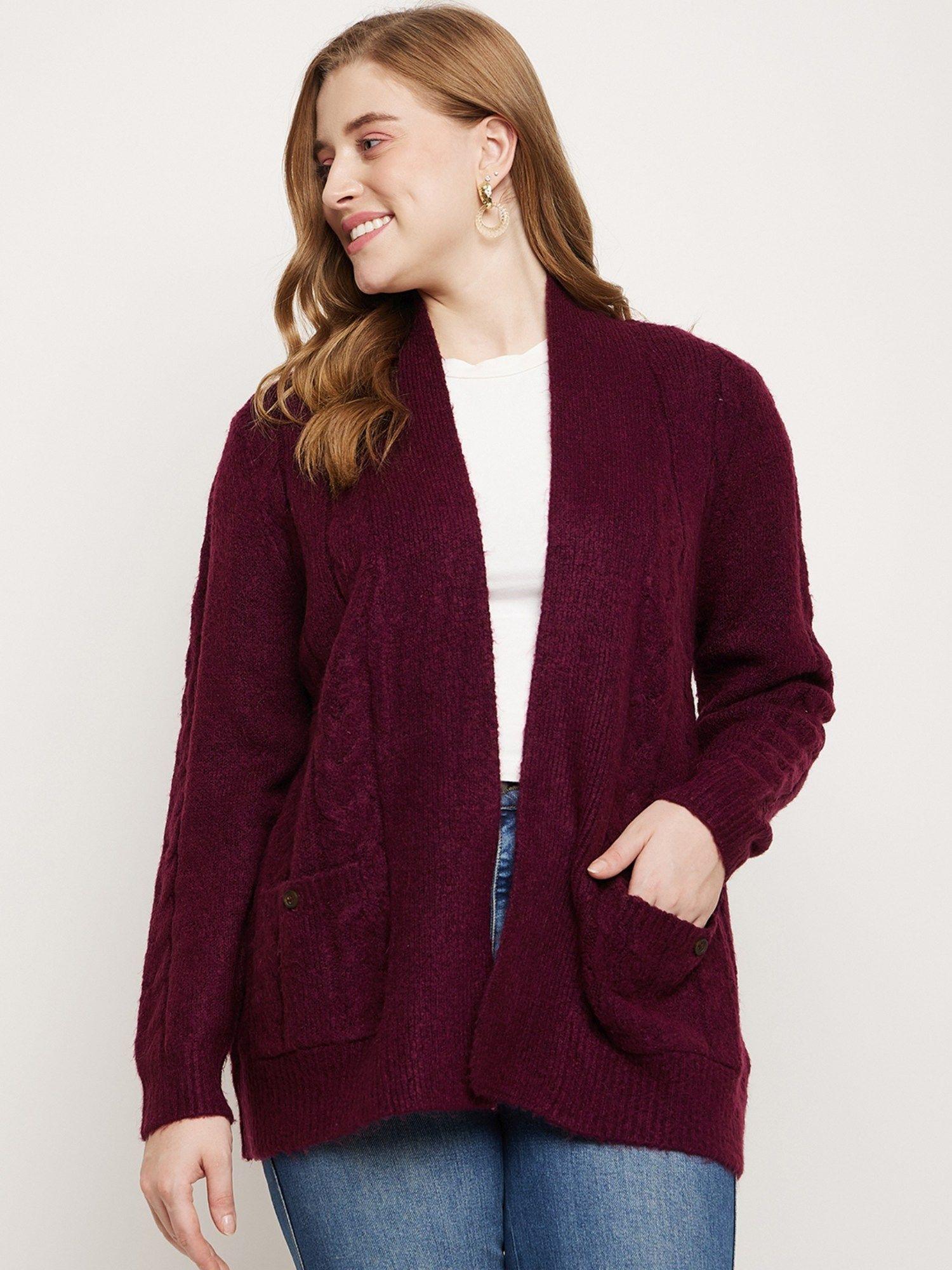 cable knit shrug for women