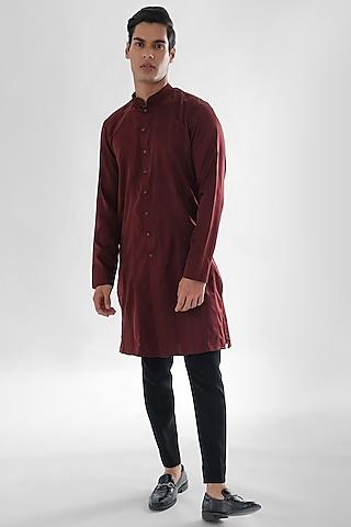 cadbury brown modal satin kurta set