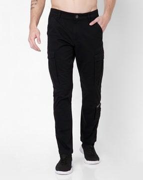 cadet slim fit flat front cargo trousers