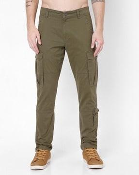 cadet slim fit flat front cargo trousers