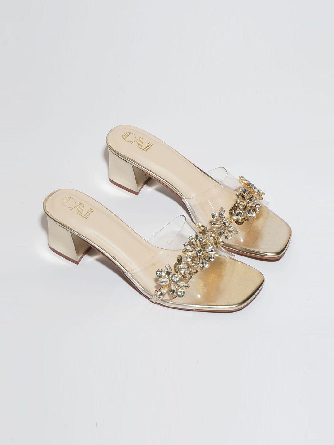 cai embellished party block heels