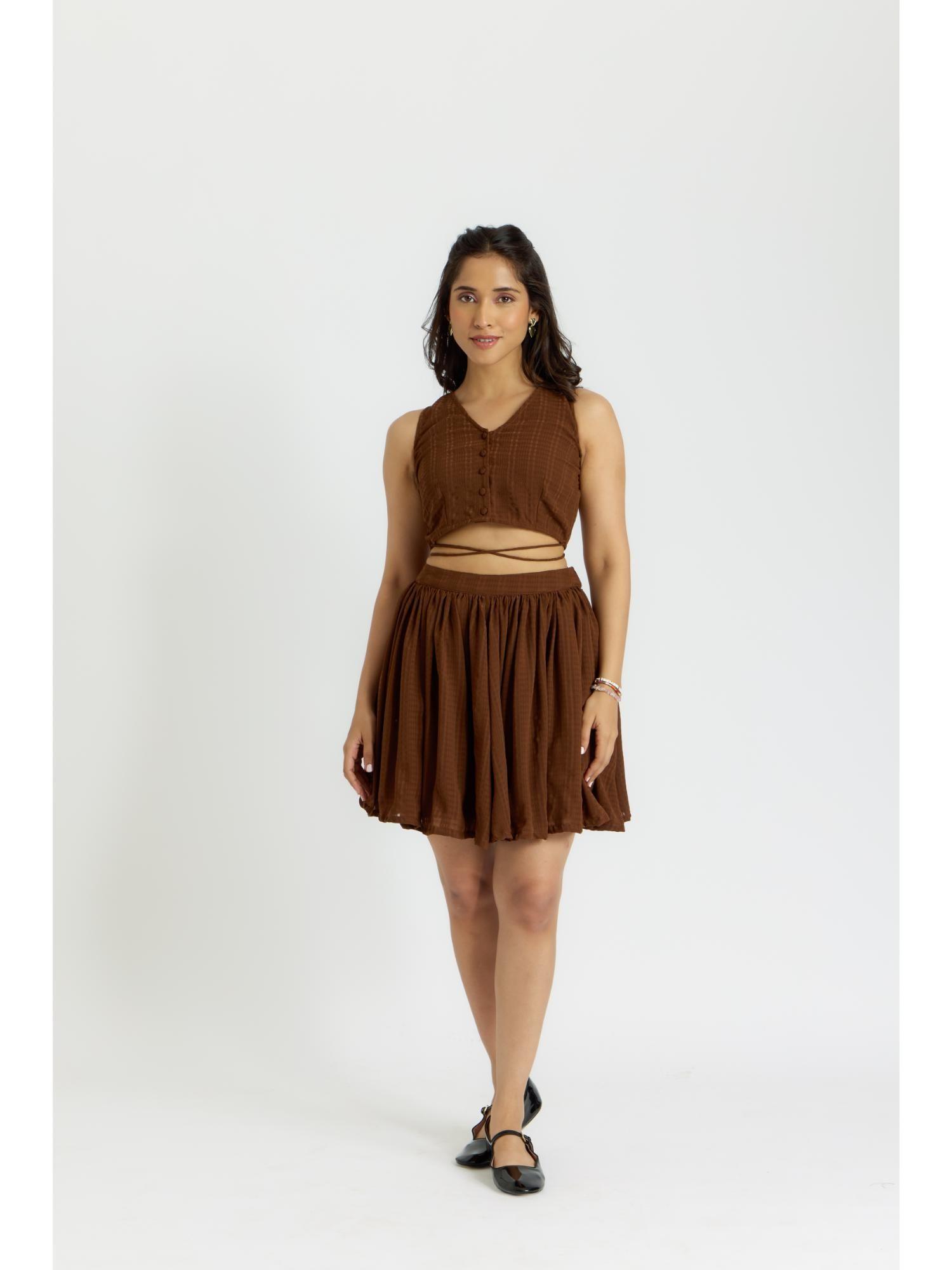 cairo espresso flared skirt