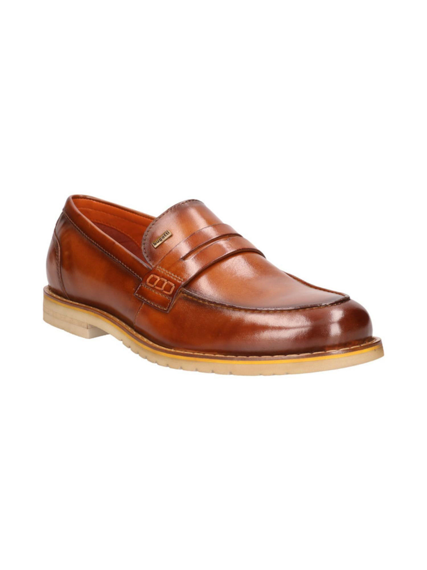 caleo revo exko brown mens leather penny loafers