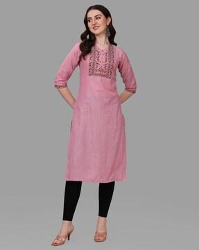 calf-length straight kurta