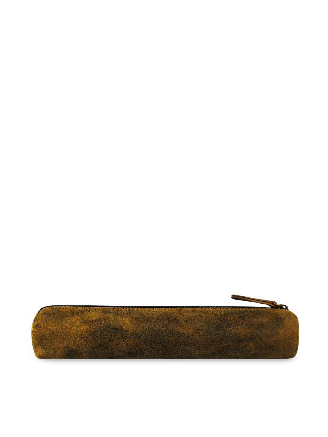 calfnero brown solid  genuine leather pen case
