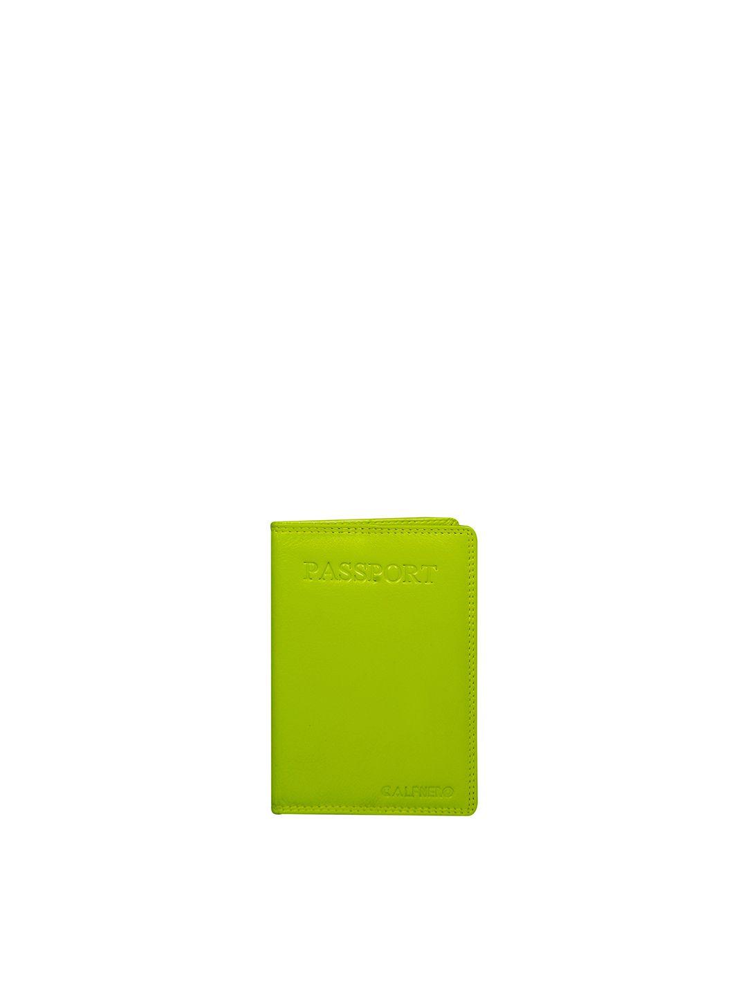 calfnero green leather passport holder with passport holder