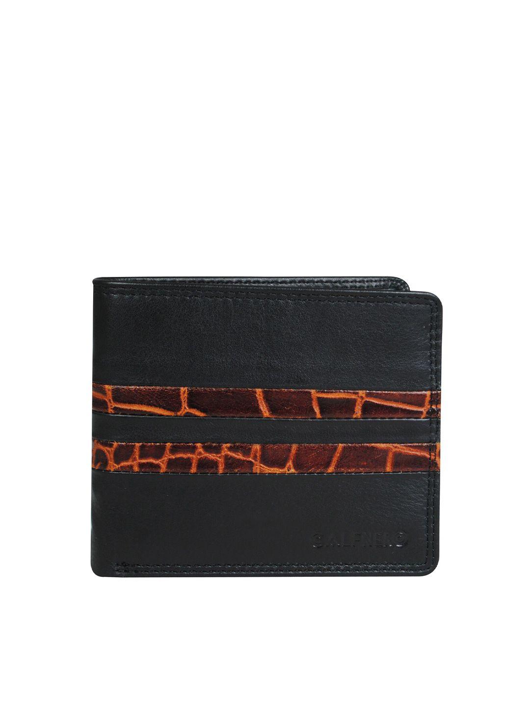 calfnero men black leather two fold wallet