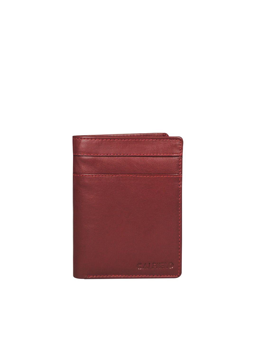 calfnero men brown leather two fold wallet