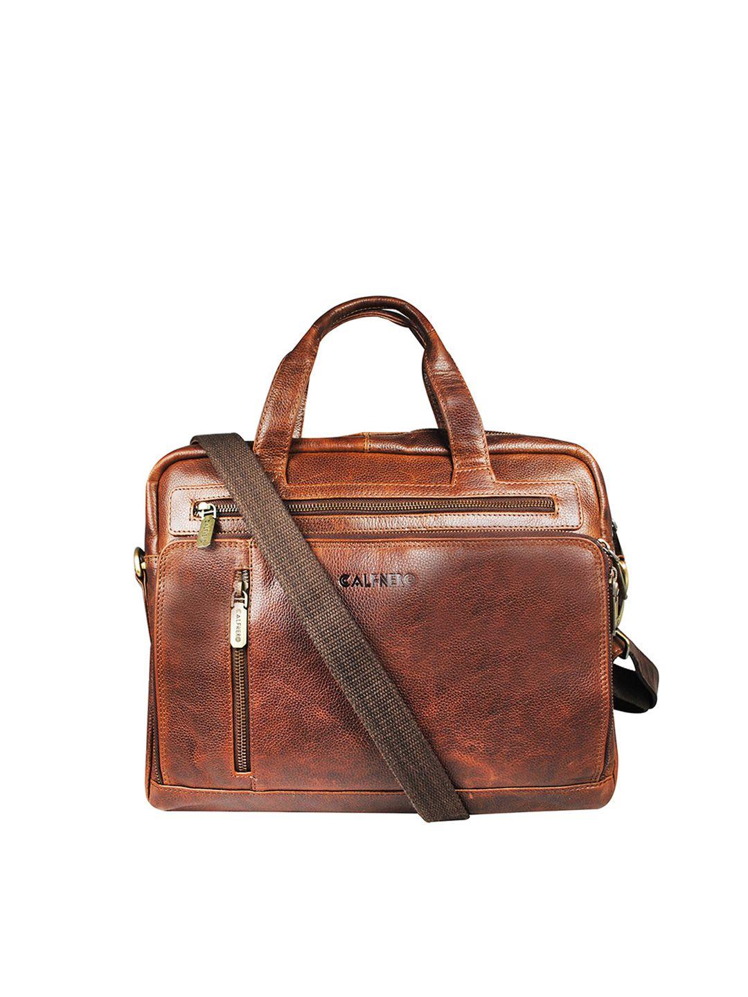 calfnero men genuine leather messenger bag