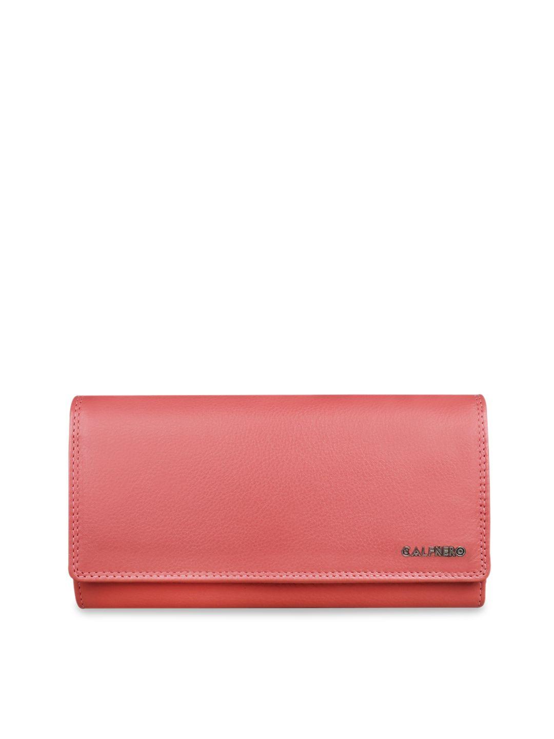 calfnero rose solid leather purse clutch