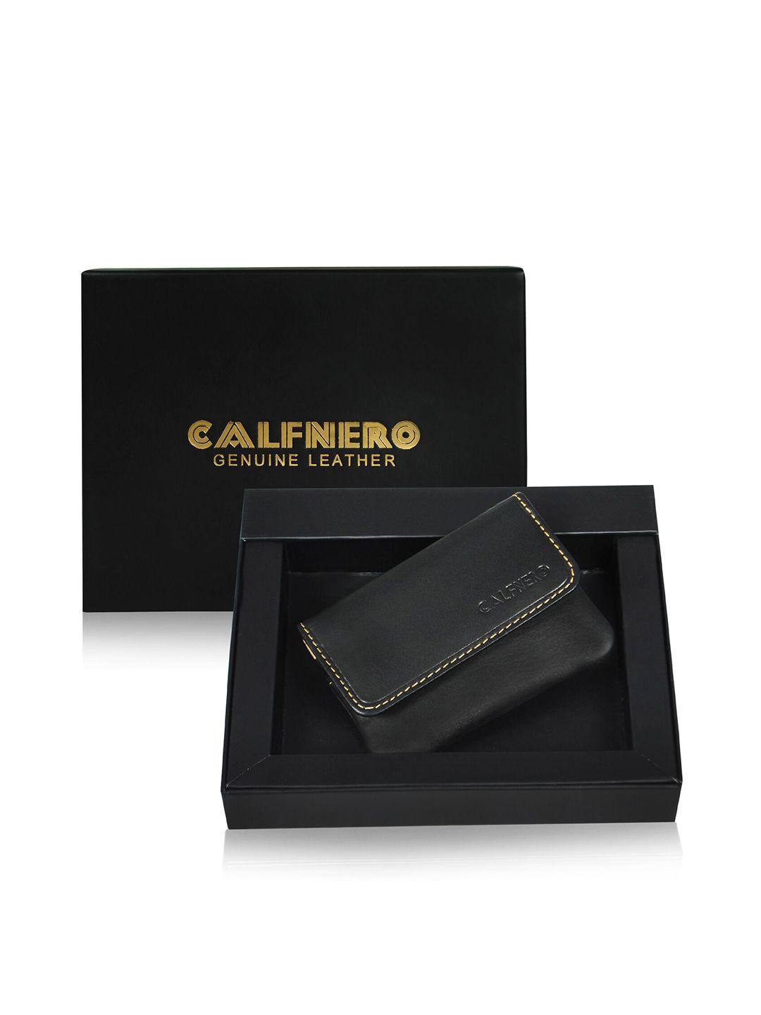 calfnero unisex black leather envelope