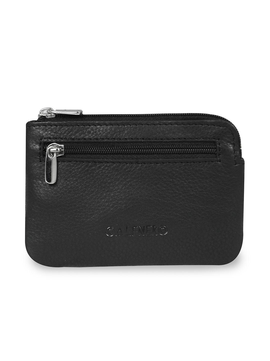 calfnero unisex black solid wallet