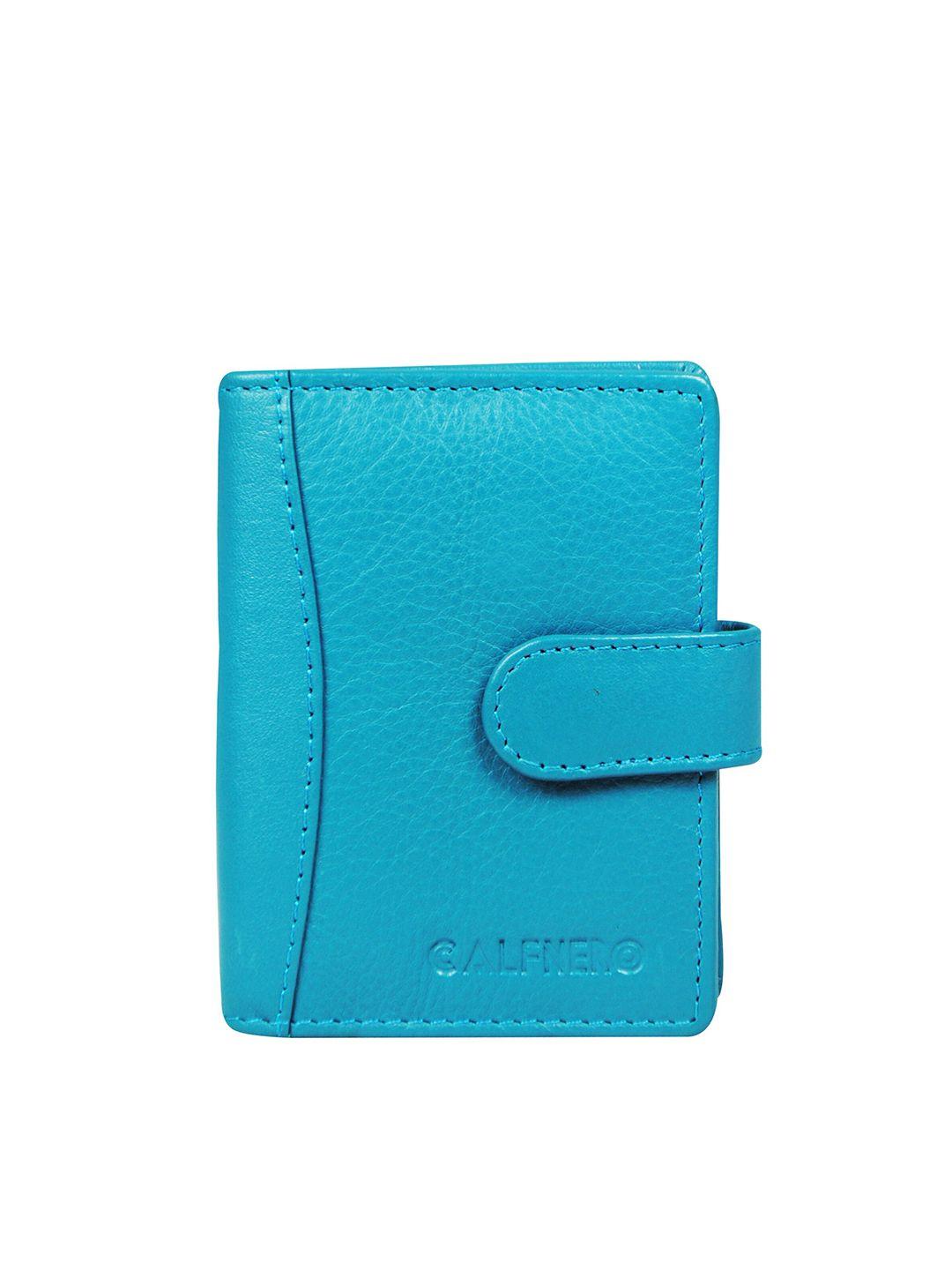 calfnero unisex blue leather card holder