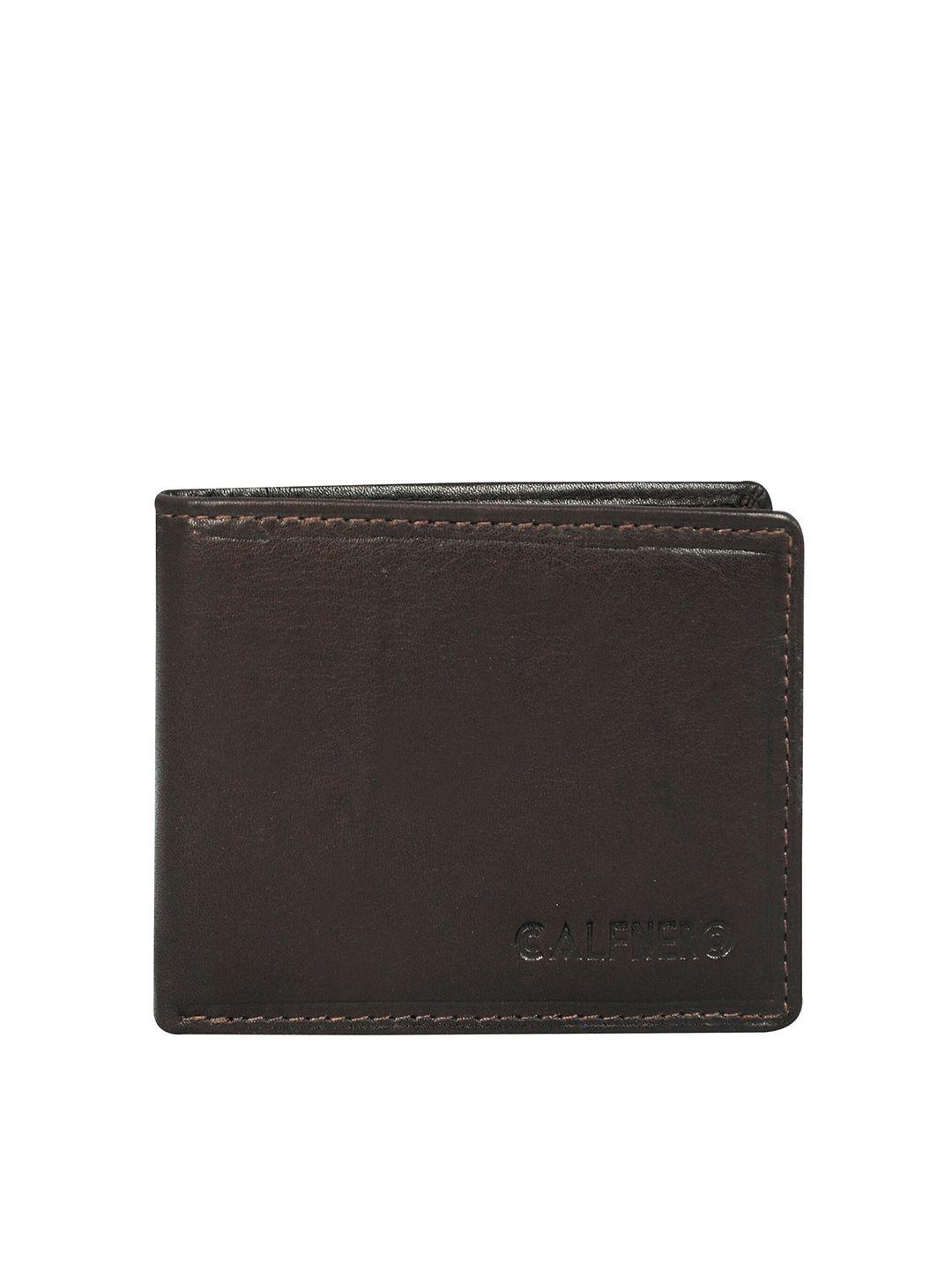 calfnero unisex brown leather card holder