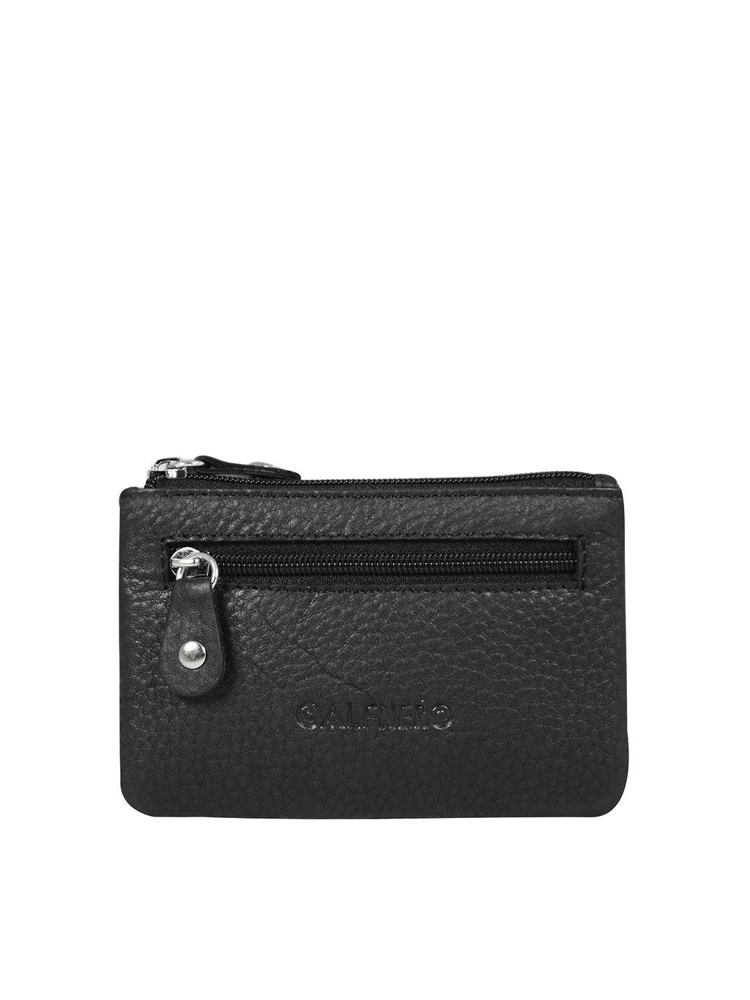 calfnero unisex leather zip around wallet