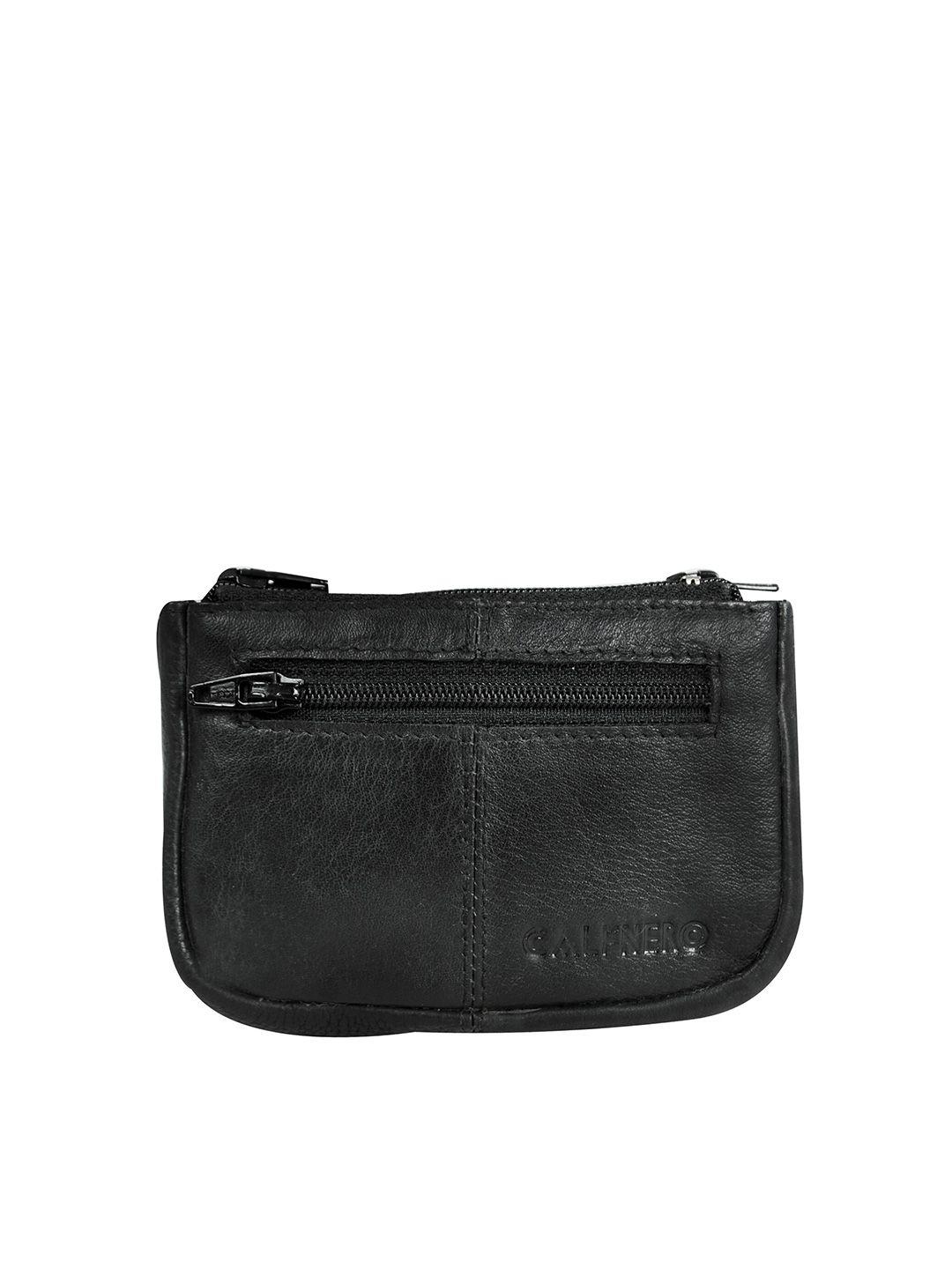 calfnero unisex leather zip around wallet