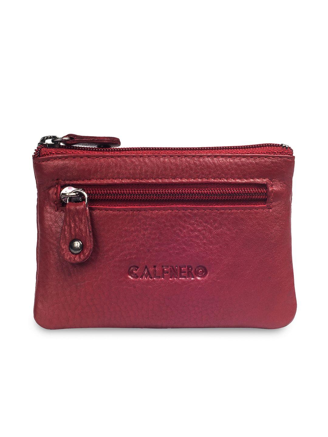 calfnero unisex maroon solid wallet