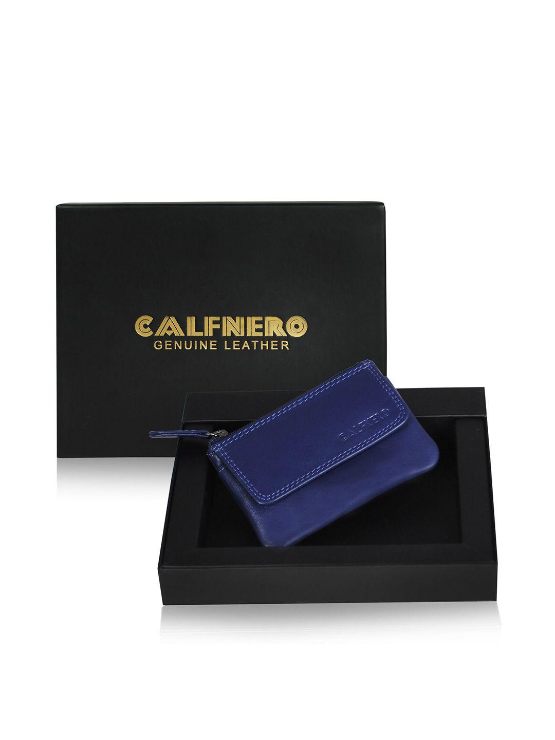 calfnero unisex purple leather zip around wallet