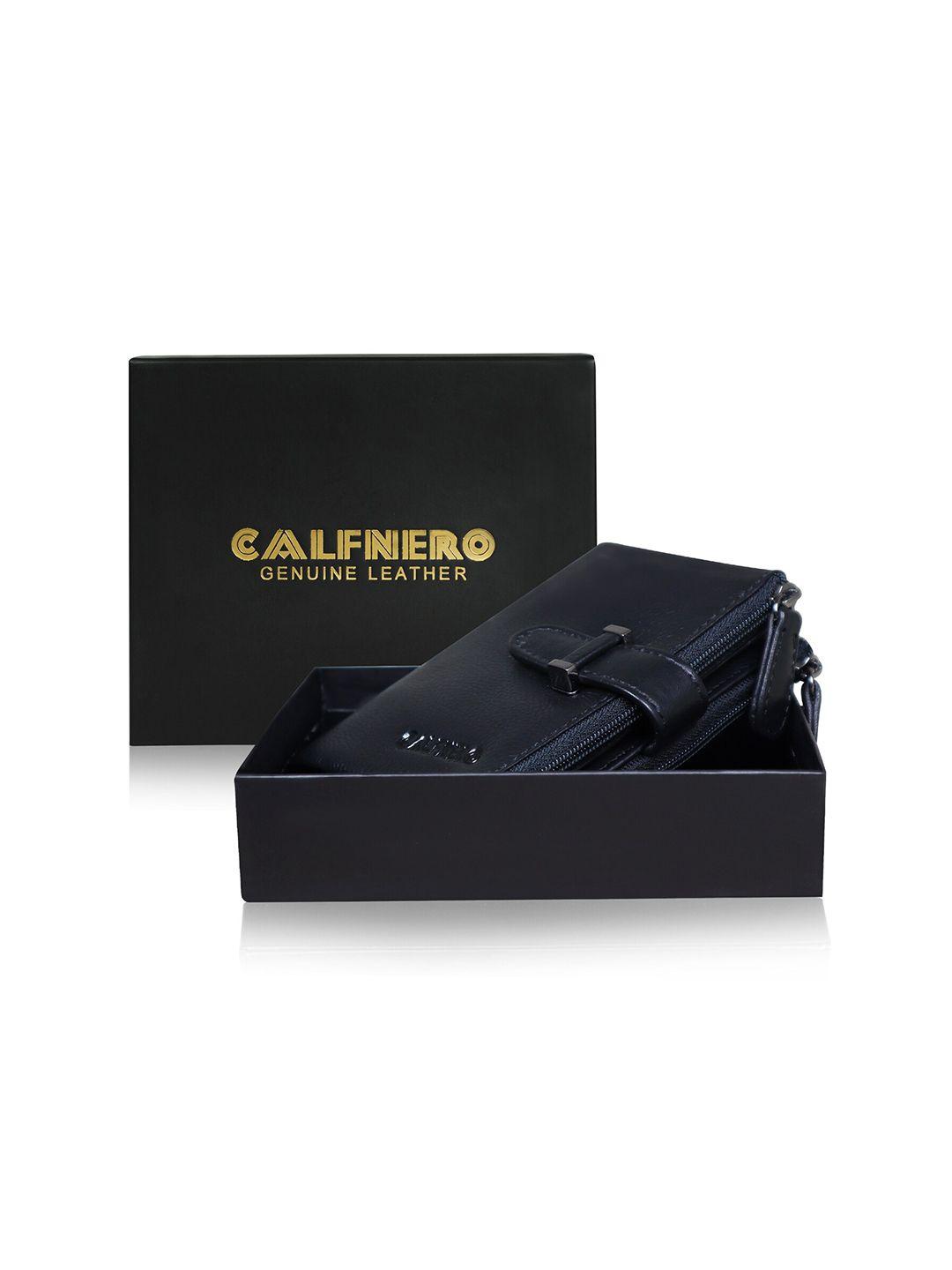 calfnero women leather two fold wallet with sd card holder