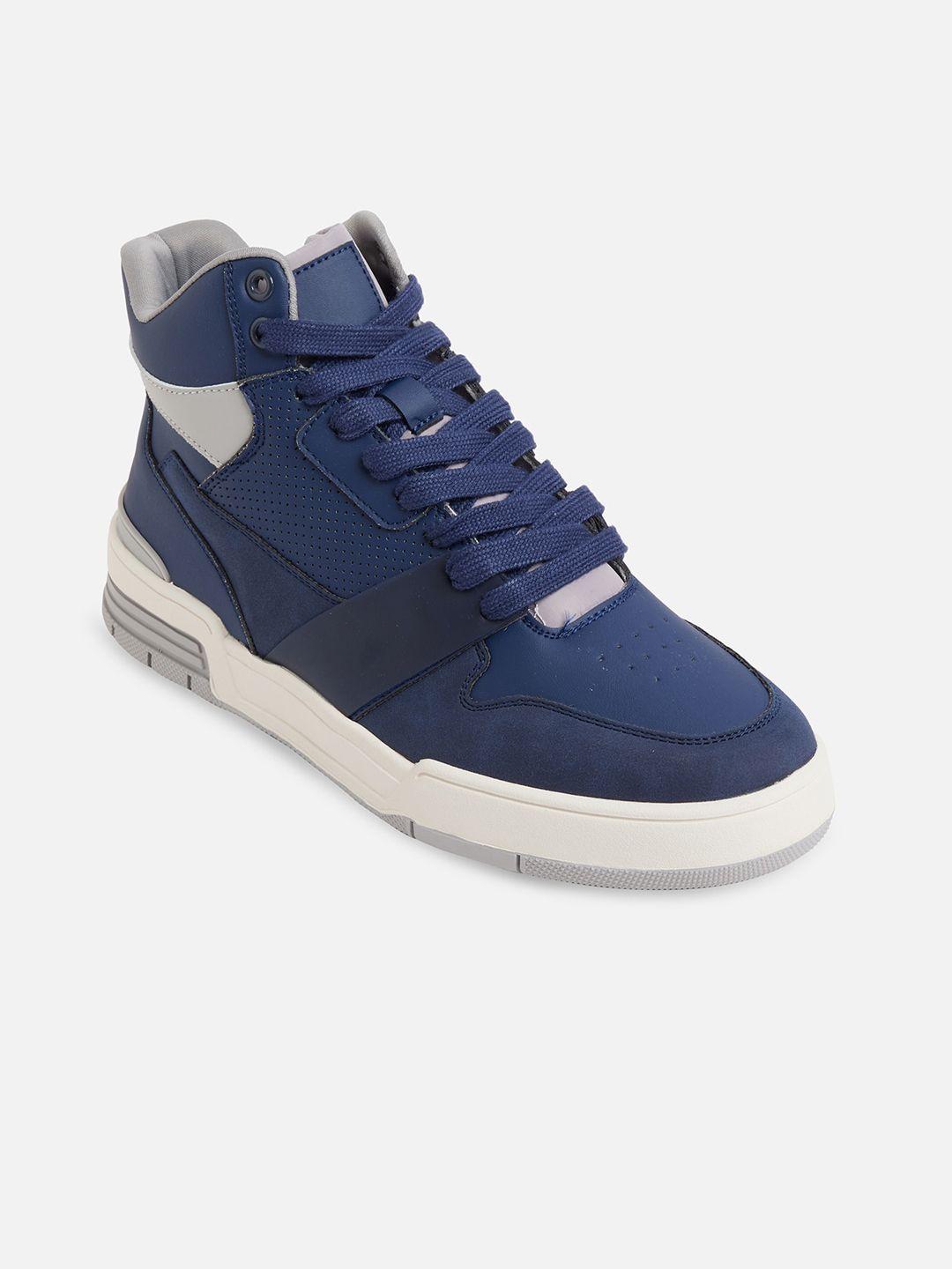 call it spring men navy blue & grey colourblocked sneakers