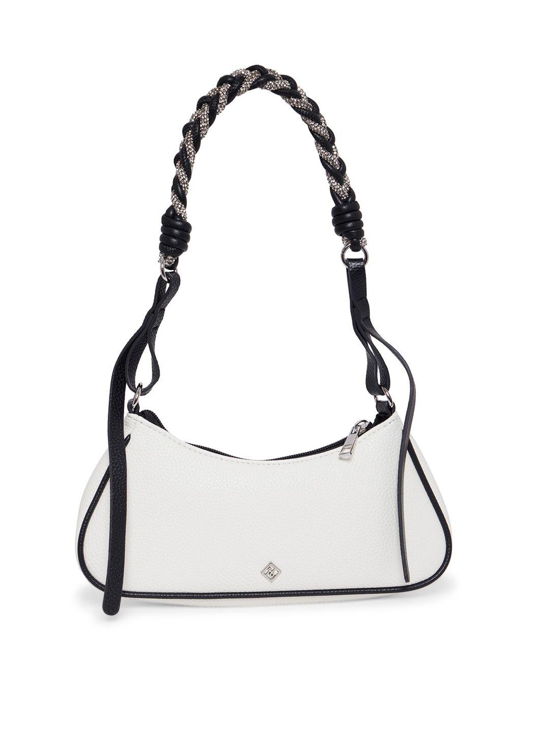 call it spring black pu structured handheld bag