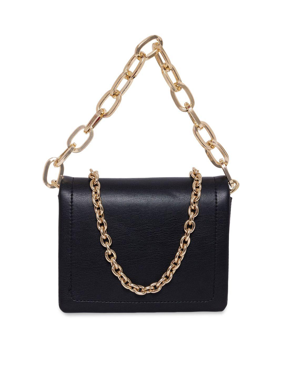 call it spring black pu structured sling bag