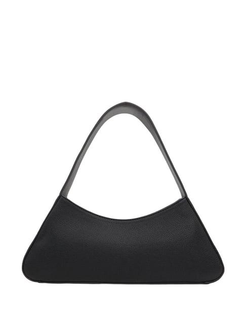 call it spring black solid shoulder handbag