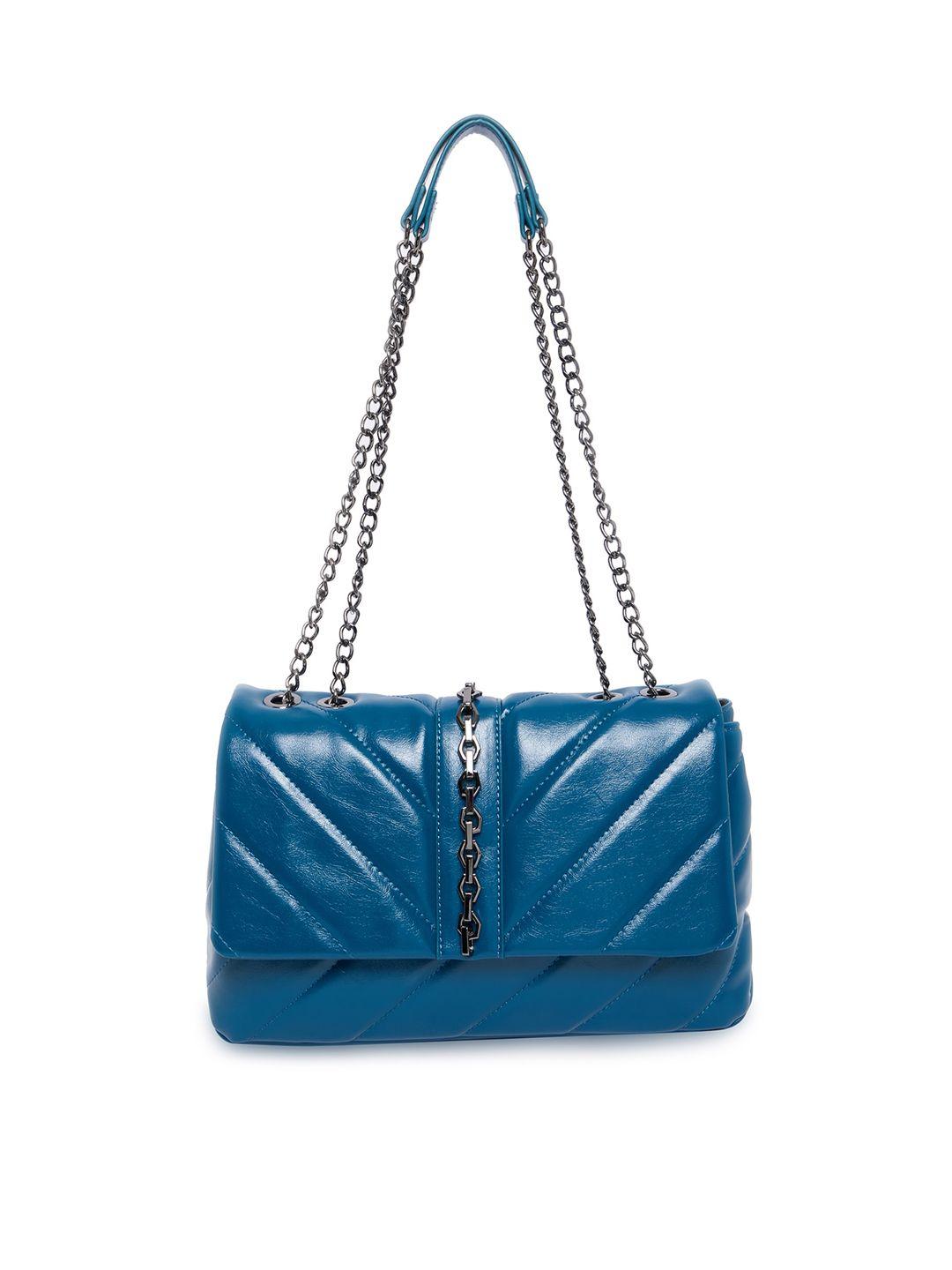 call it spring blue pu structured shoulder bag